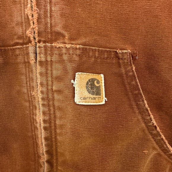 Carhartt Active Jacket Thermal Lined Mens Medium J160 CLY Clay Red Distressed - Picture 10 of 16